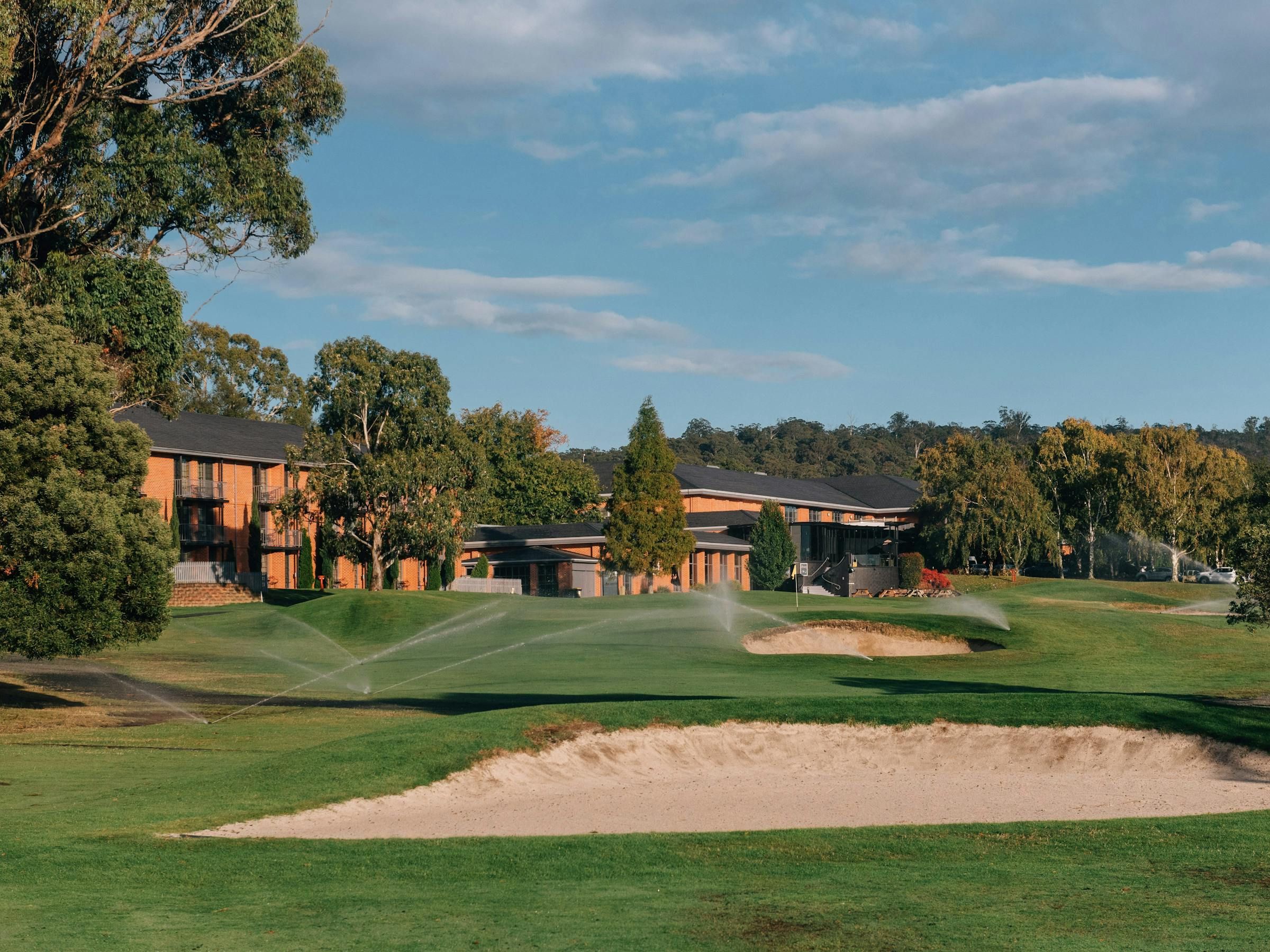 A bunkered green at the Championship Golf Course, Launceston